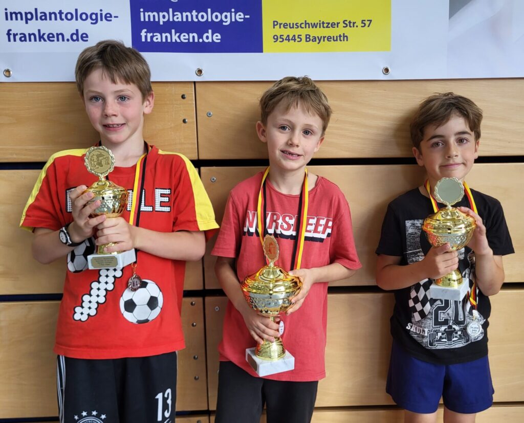 Sieger der 1. Klassen der 10. Schacheinzelmeisterschaften der Grundschüler in der Bärenhalle am 24.07.2023